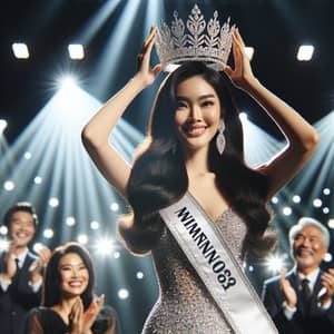 Universal Beauty Pageant Winner 2023 | Asian Woman in Glittering Gown