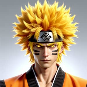 Powerful Martial Artist in Yellow Spiky Hair: Naruto with Sharingan Super Saiyan 3