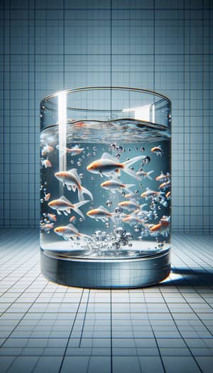 Realistic Glass of Water with Fish - Unreal Engine Rendering