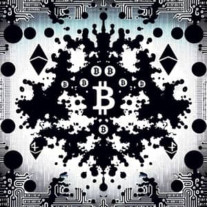 Cryptocurrency Symbols in Rorschach Inkblot | Digital Finance Art