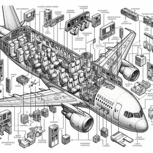 Hand Drawing of Aircraft Cabin Systems