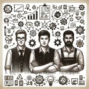 Collaboration of Engineers: A Hand-Drawn Sketch