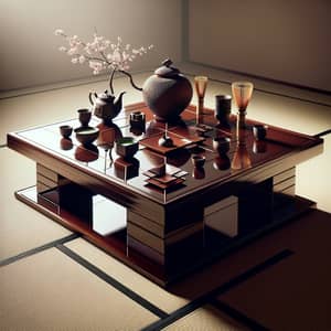 Japanese Tea Table: Serene Setting with Matcha Tea Service