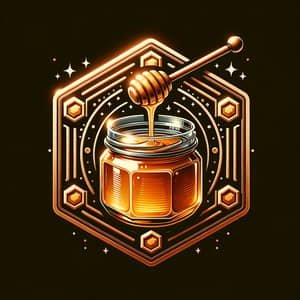 Premium Honey Brand Logo | Exquisite Honey in Glass Jar