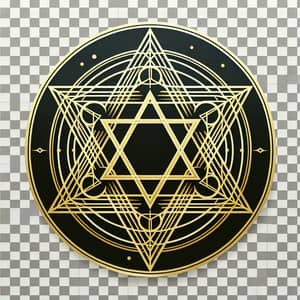Gold Metatron's Symbol on Transparent Background