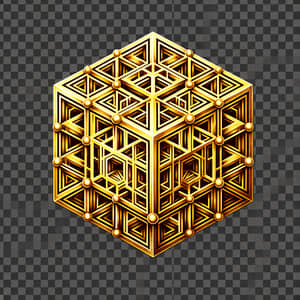 Golden Metatron's Cube: Geometric Precision & Symmetry