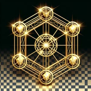 Golden Metatron's Cube Symbol | Sacred Geometry in Radiant Gold