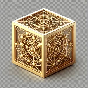 Golden Metatron's Cube: Sacred Geometric Figure with 13 Circles