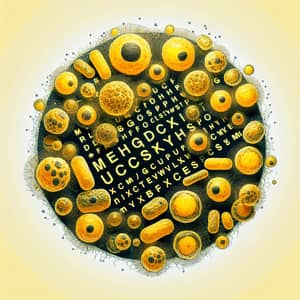 Luminous Yellow Eukaryotic Cells | Detailed Cell Illustration