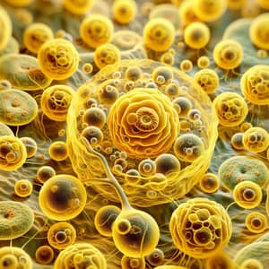 Yellow Eukaryotic Cells Microscopic Image