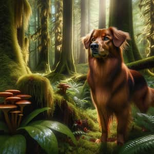 Golden Retriever German Shepherd Mix in Enchanted Forest