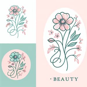 Delicate Beauty Logo Design | Floral Elements
