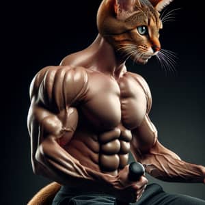 Muscle Man with Cat Features