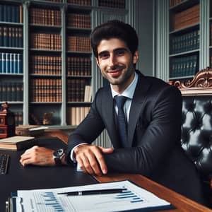 Successful Middle-Eastern Accountant in Luxurious Office
