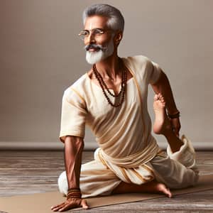 Indian Yoga Guru Demonstrating Yoga Pose | Radiant and Fit