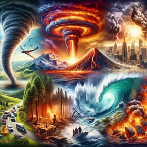 Natural Disasters: Tornado, Volcanic Eruption, Earthquake, Tsunami, Forest Fire