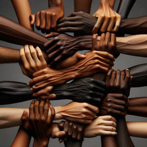 Black People of Different Skin Tones Holding Hands: Unity in Diversity
