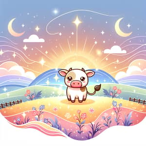Bright & Charming Pastel Background with Cheerful Cow Theme