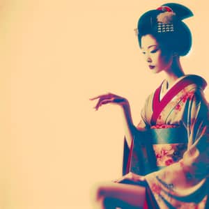Japanese Geisha-Inspired Elegance | Vintage Film Portraiture