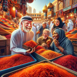 Global Village Dubai Market: Rich Saffron Stalls & Interactions