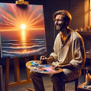 Captivating Sunrise Painting: Sadness & Joy Theme
