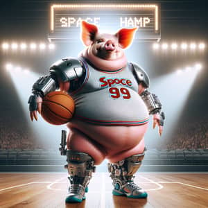 Space Ham Roboslop: Pig in Basketball Court