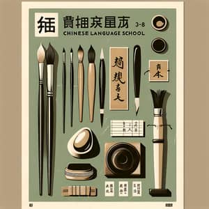 Chinese Language School Poster 3-8 | Vintage Design