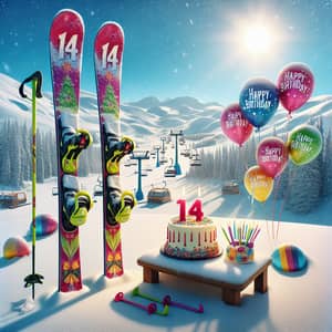 14th Birthday Twintip Freestyle Park Skiing Celebration