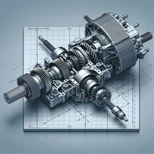 Detailed 3D Isometric View of Four-Wheel Drive Transmission System