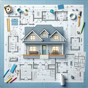 2-Bedroom House Blueprint Design | Floor Plan for 9x11 Home