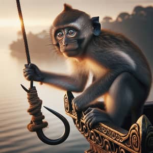 Monkey with Hook - Cute and Playful Image