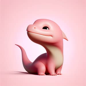 Adorable Cartoon Dragon in Pink Profile View | 8K Resolution