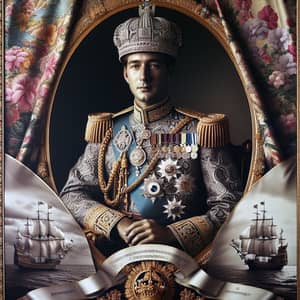 Regal Portrait of Kingdom's Silver Jubilee Celebrating Figure
