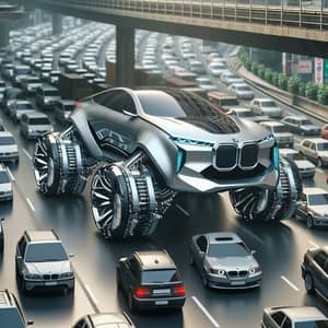 Futuristic High-Tech Car: Traffic-Jam Lifting & Advanced Design