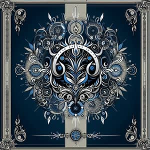 Intricate Blue & Silver Sigil Emblem for Family or Institution