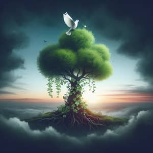Healing and Growth Among Grief | White Dove and Verdant Tree