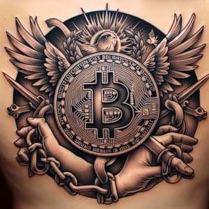 Bitcoin Freedom Tattoo Design | Financial Liberty Symbol