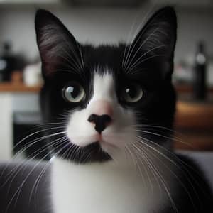Black and White Cat with Black Nose