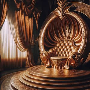 Opulent Gold Throne Couch - Regal Fantasy Setting