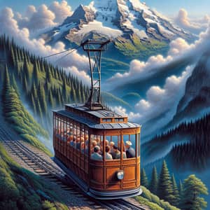 Ride the Vintage Tram to Snowy Mountain Peak
