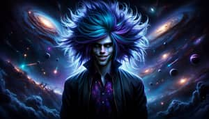 Odyssey & Emperor Kayn League of Legends Art - Cosmic Villain with Blue Purple Hair