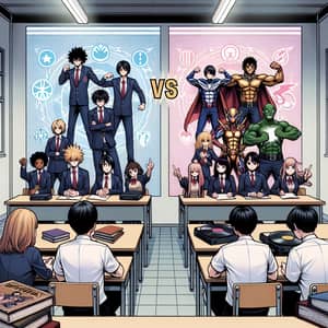 Superhero Anime Show Inspired Album Cover: Class A vs. Class B Competition