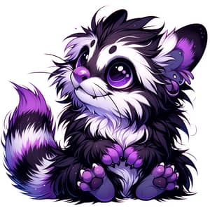 Black and Purple Furry Creature