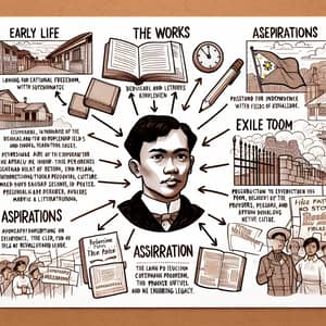 Jose Rizal Life & Achievements: Visual Mind Map
