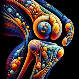 Abstract Knee Osteoarthritis Art - Vivid Colors & Shapes