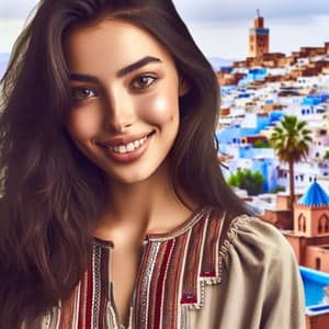 Moroccan Cultural Experience: Young Woman's Radiant Smile