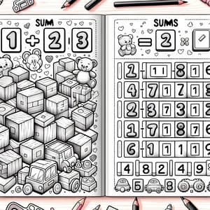 Children's Coloring Book: Learn Math with Fun Wooden Cubes