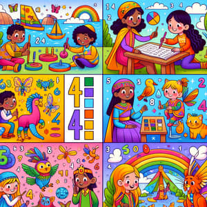 Coloring Pages for Learning the Four Times Table | Fun & Educational