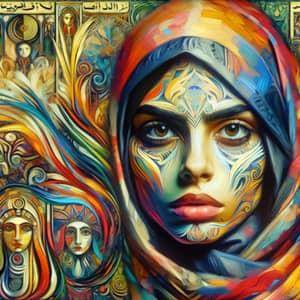 Vibrant Portrait of Abeerah: Fierce & Confident Middle-Eastern Woman