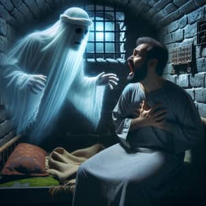 Ethereal Ghost Visits Middle-Eastern Prisoner at Night